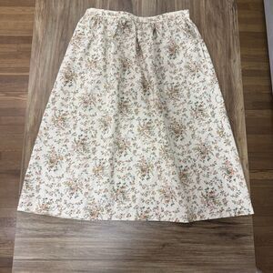 Alfred Dunner Vintage Ivory Floral Romantic Grandmacore Cottagecore Skirt Sz 16
